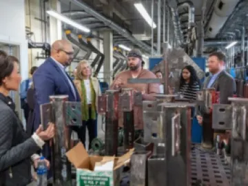 Students demonstrating what they have learned in programs benefiting from the Johnson Controls Community College Partnership Program